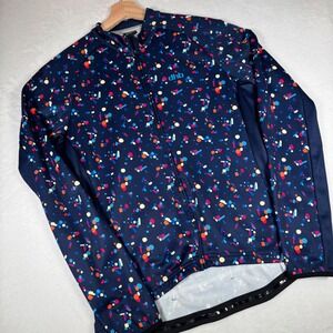 dhb Cycle Apparel Womens Navy Blue Confetti Long Sleeve Cycling Jersey Sz 16